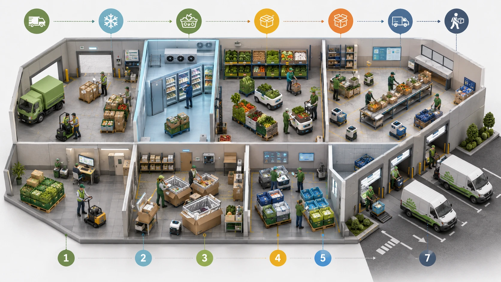 Automated premium e-commerce food fulfilment centre with robotic picking systems