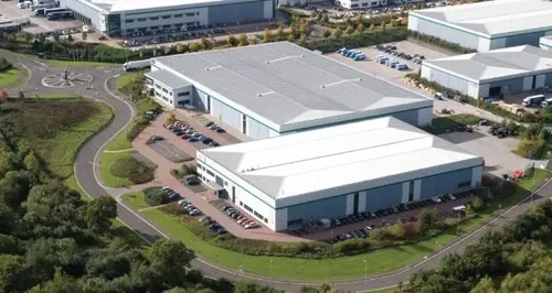 Aerial view of SEGRO Park Coventry: a 215-acre logistics development delivering up to 3.7 million sq ft of warehouse space near the M1, M6 and M40